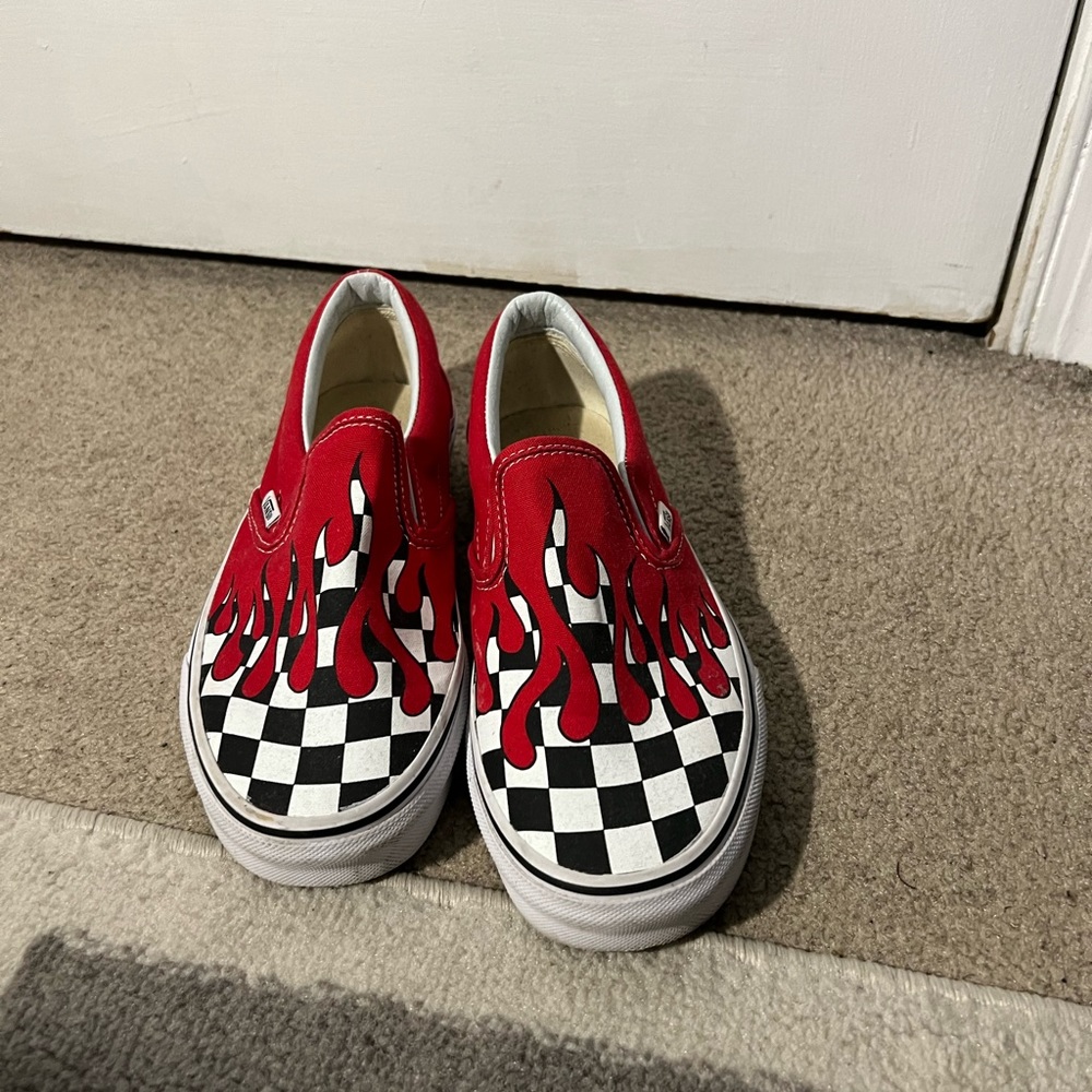 Vans Slip-On Checker Flame Racing Red/True White Sneakers